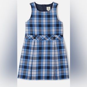 Girls size 5. Lands’ End. Blue plaid jumper.
